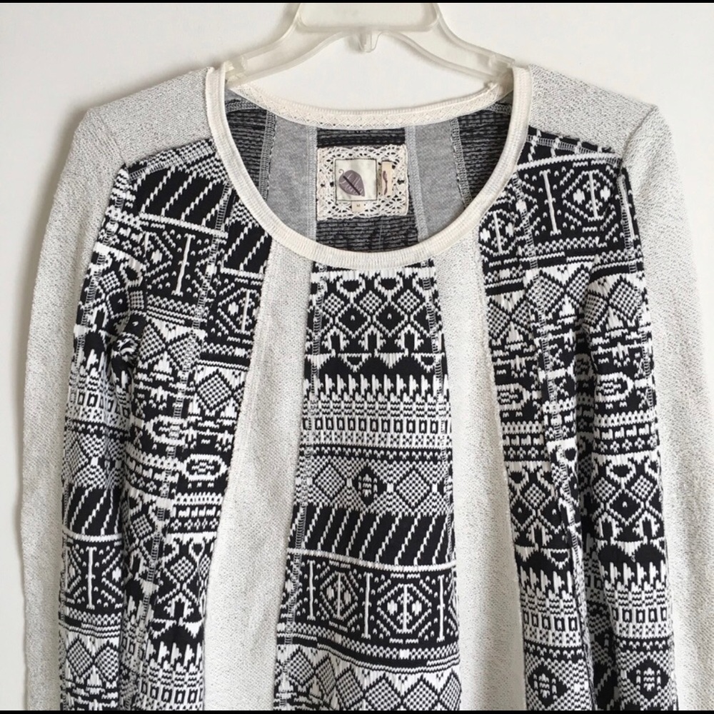 Anthropologie Geometric Swing 3/4 Sleeve Sweater - Picture 4 of 8